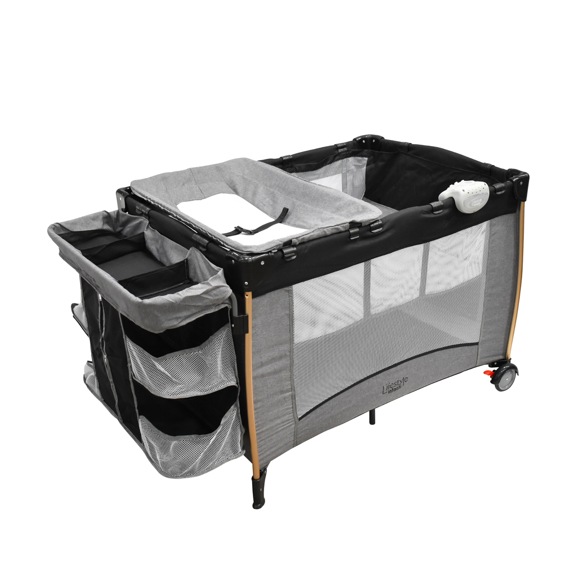 Set Carriola Travel Maverick y Cuna Gianna Lifestyle Gris