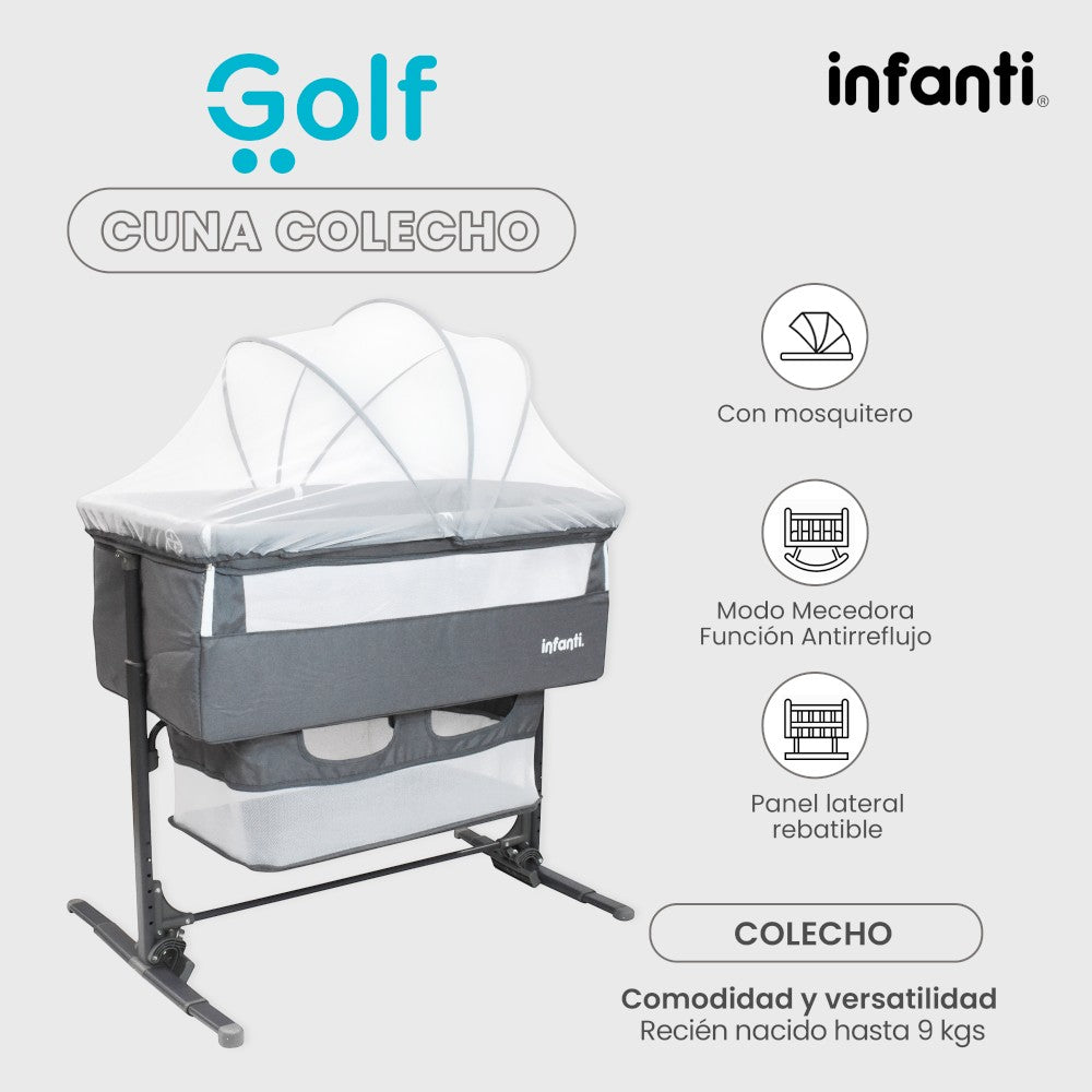 Cuna Colecho Infanti Golf Antirreflujo y Mecedora