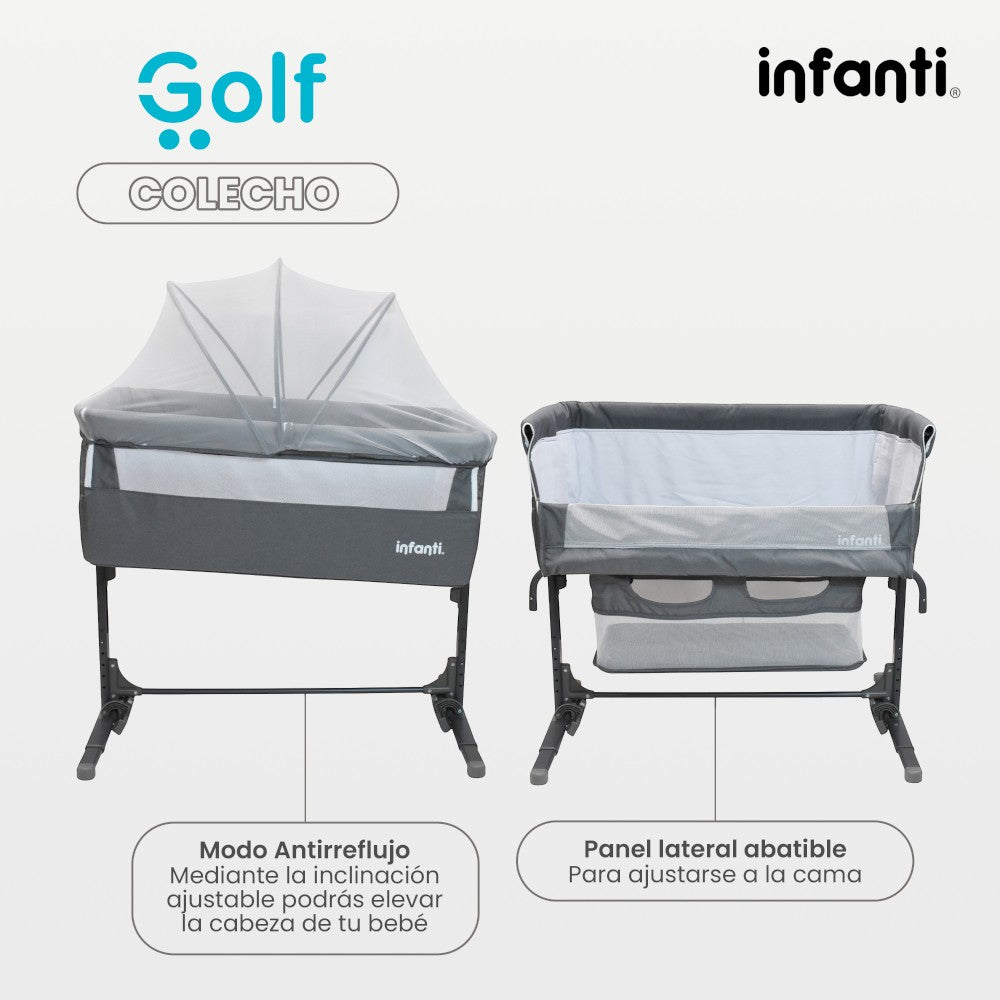 Cuna Colecho Infanti Golf Antirreflujo y Mecedora