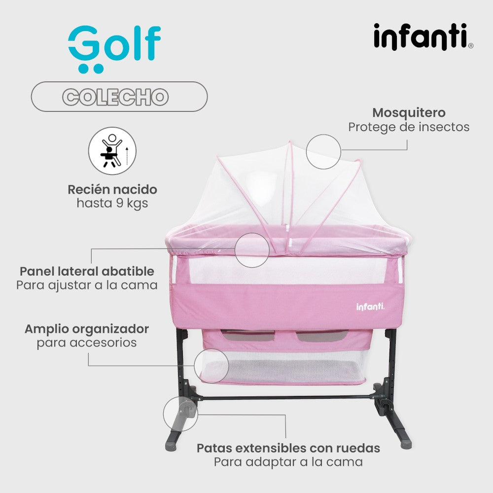Cuna Colecho Infanti Golf Antirreflujo y Mecedora