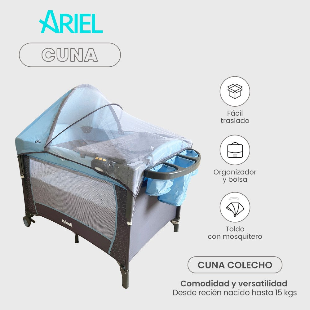 Cuna Para Bebé Viajera Tipo Colecho Ariel Infanti