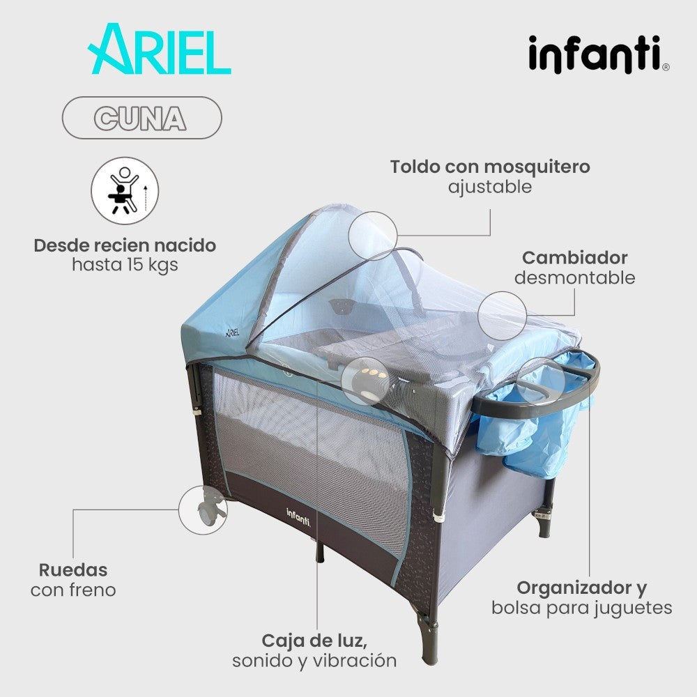 Cuna Para Bebé Viajera Tipo Colecho Ariel Infanti