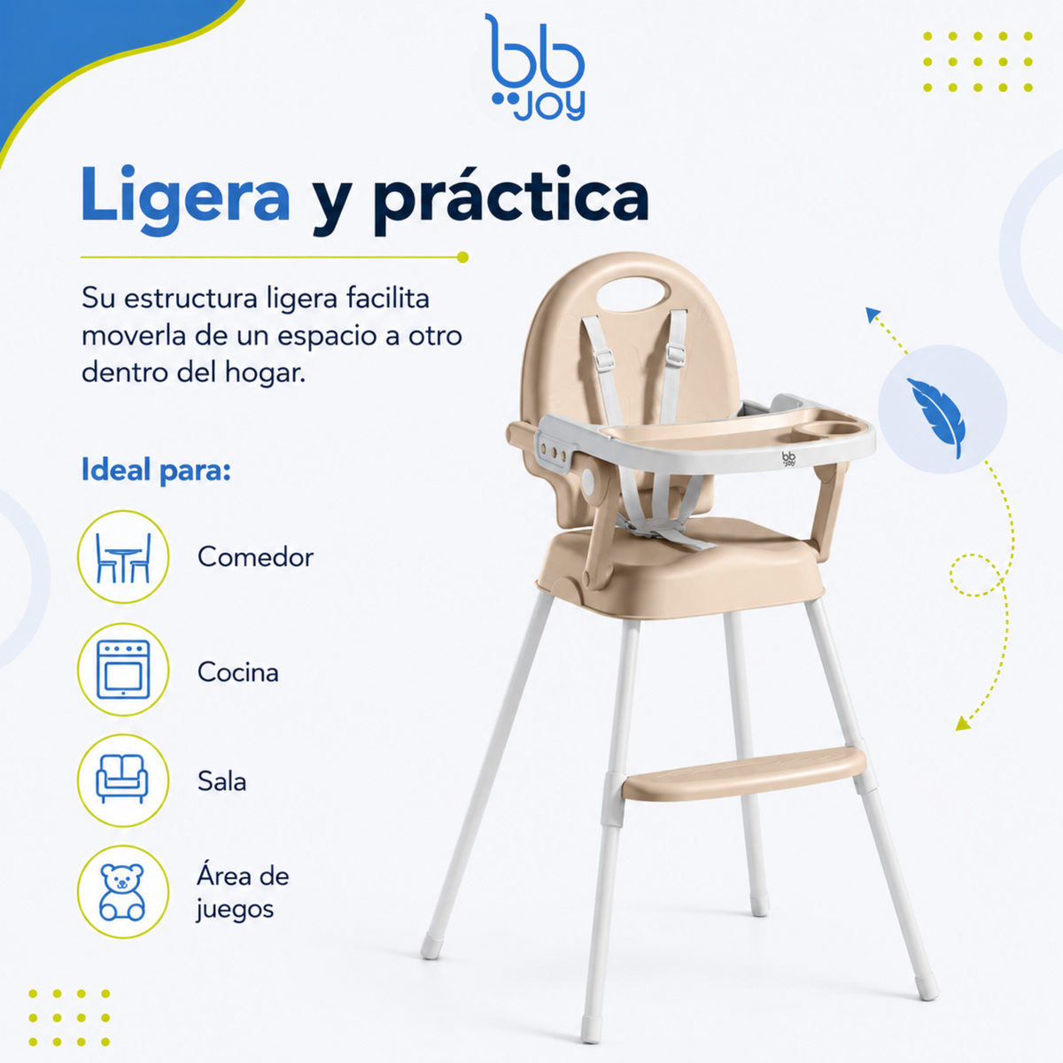 Silla alta 3 en 1 Jinah Con Plegado Compacto