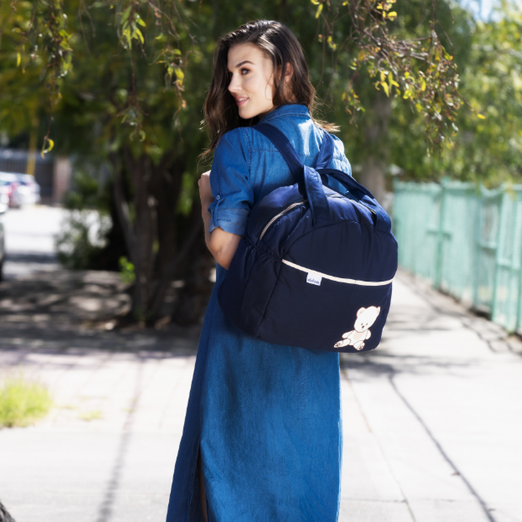 Pañalera backpack y bolsa Baby blue