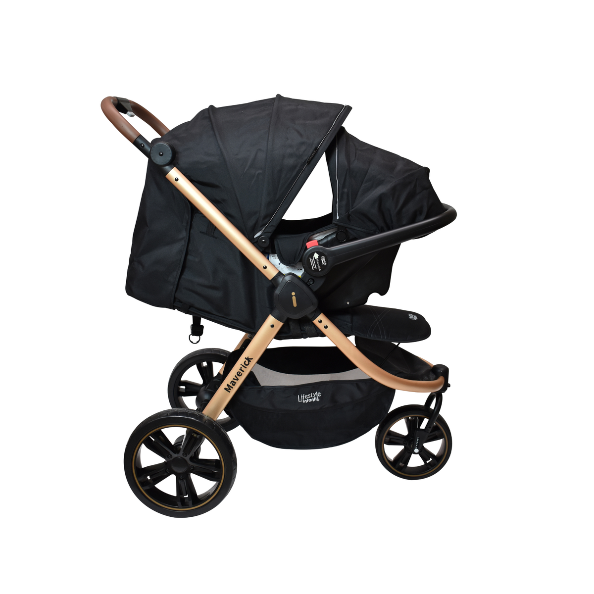Set Carriola Travel Maverick y Cuna Gianna Lifestyle Negro