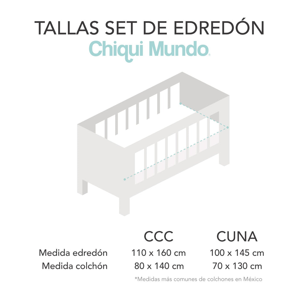 Juego de edredón 6 piezas para cuna Baby Paris