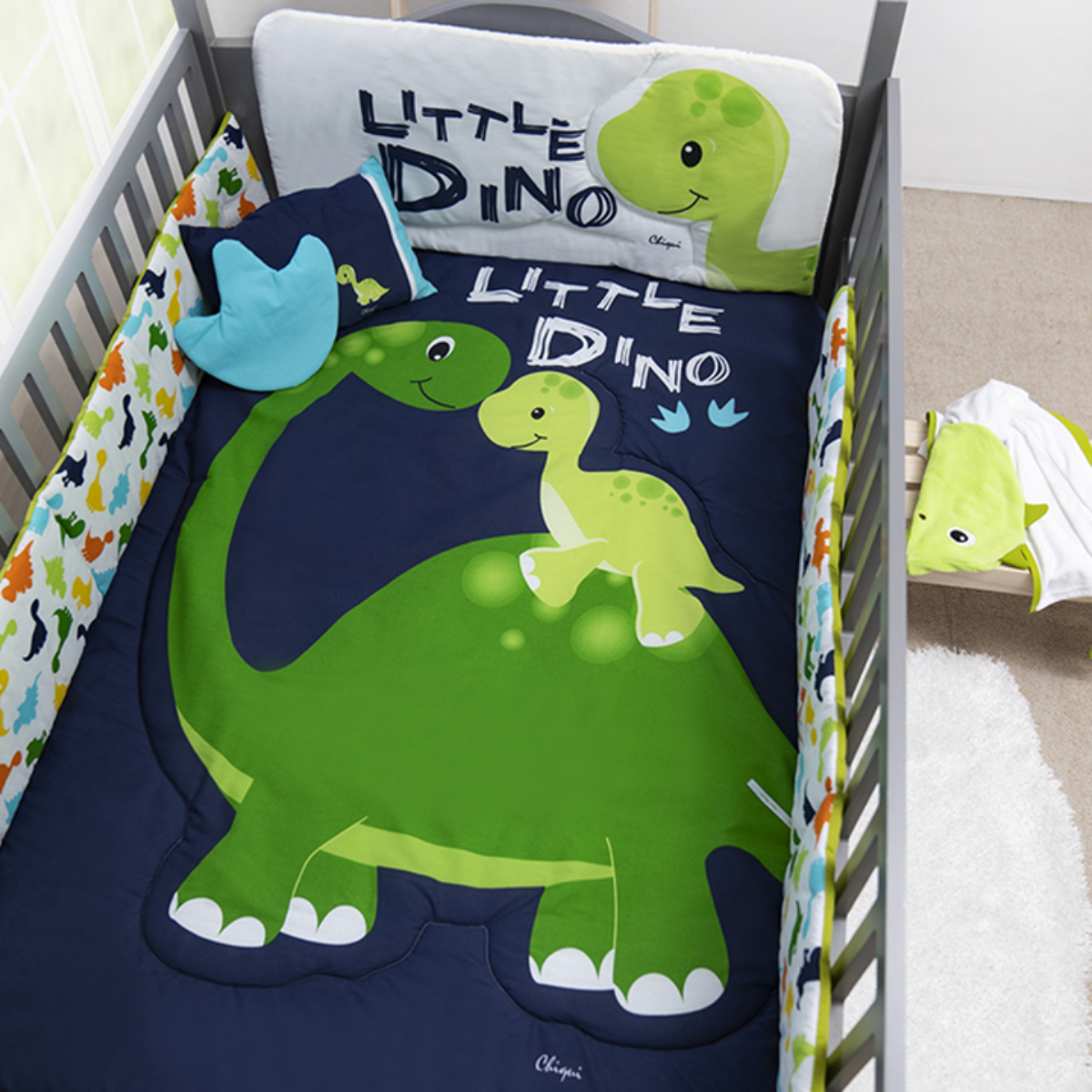 Juego de edredón 6 piezas para cuna Little Dino