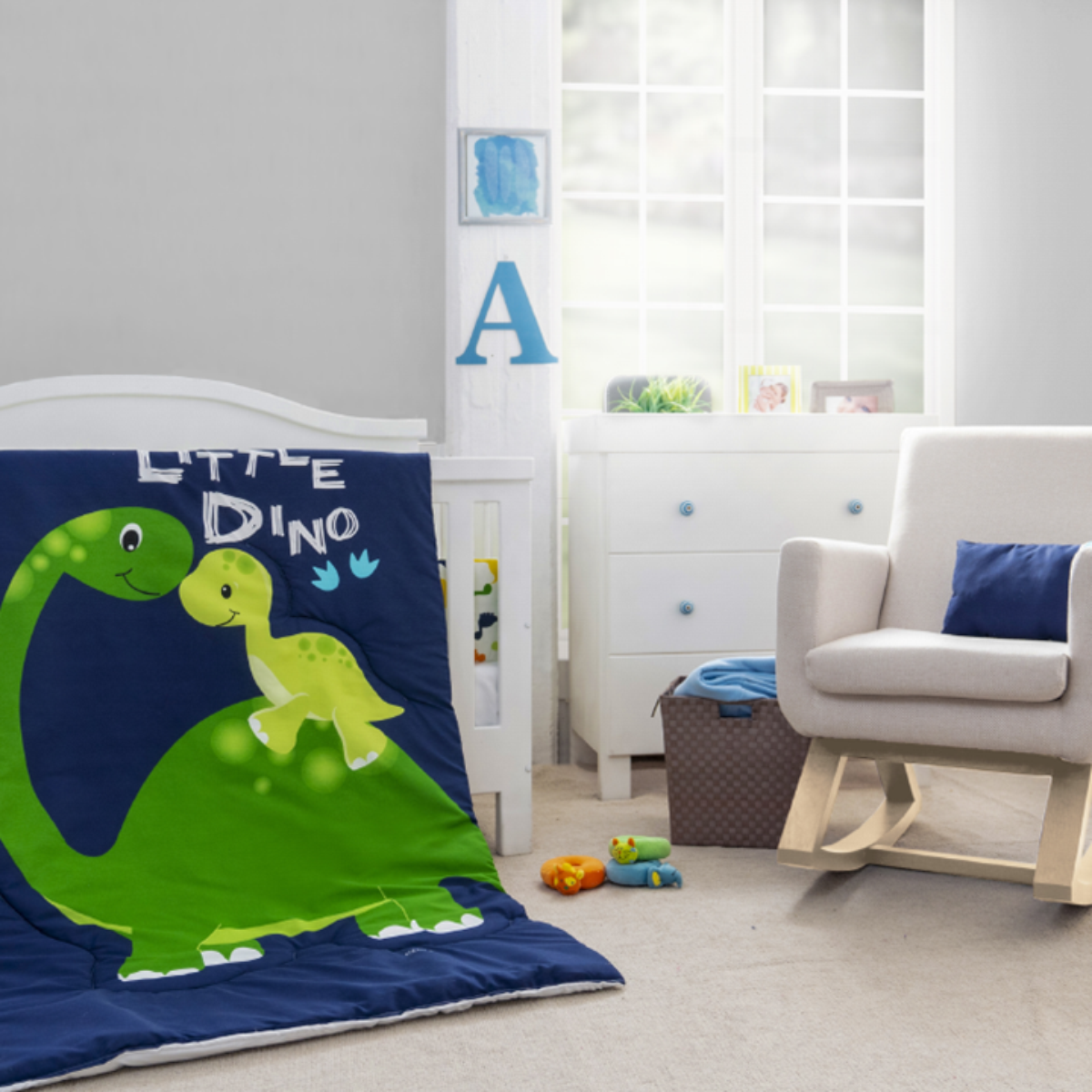Juego de edredón 6 piezas para cuna Little Dino