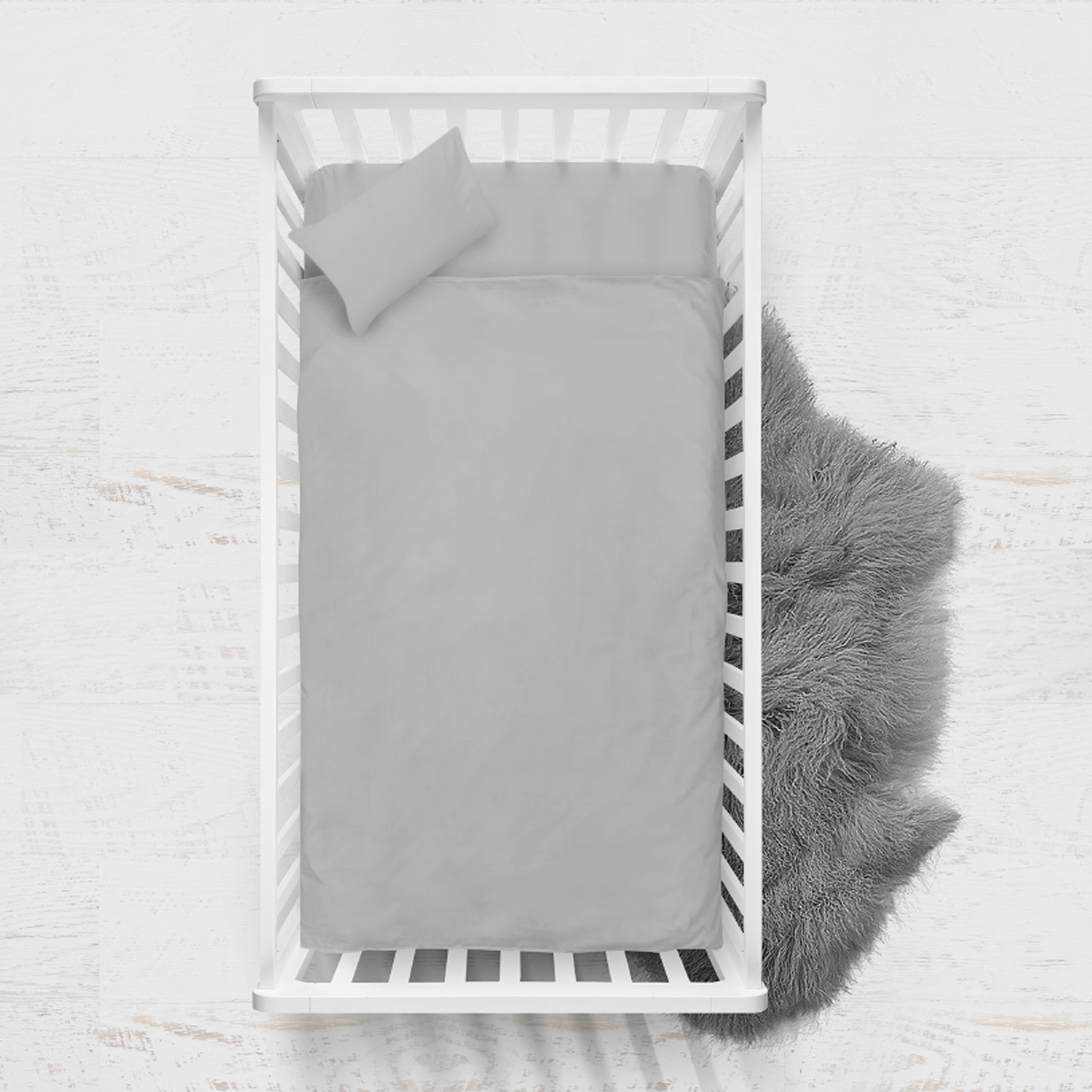 Juego de sábanas de camiseta para cuna Gris