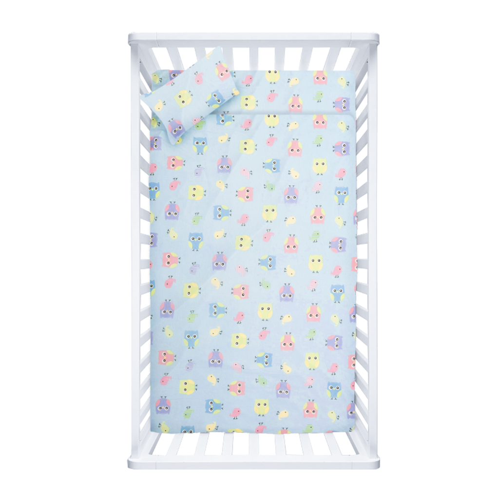 Juego de sábanas de camiseta para cuna Buhitos